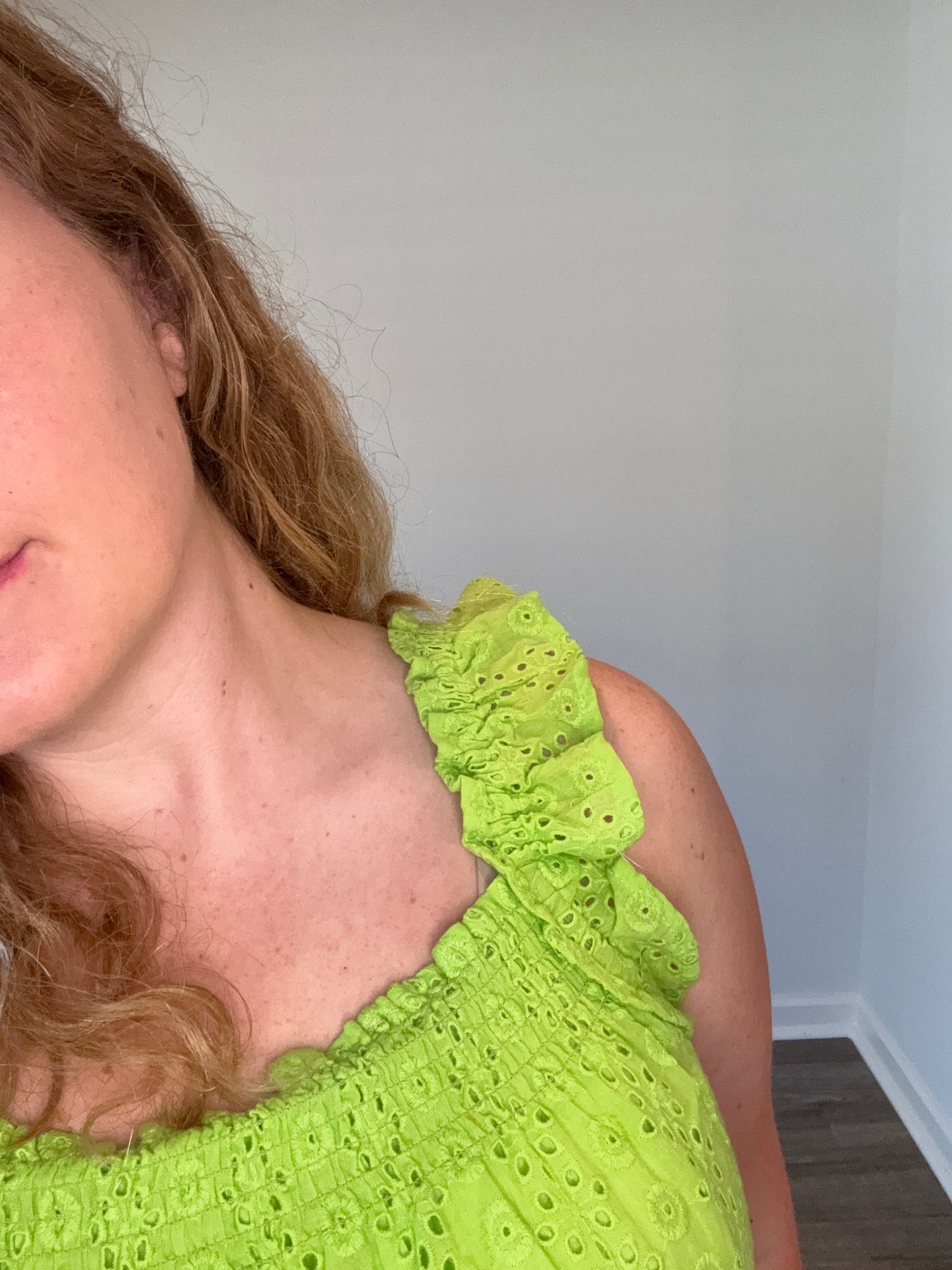 Lime Light Eyelet Top