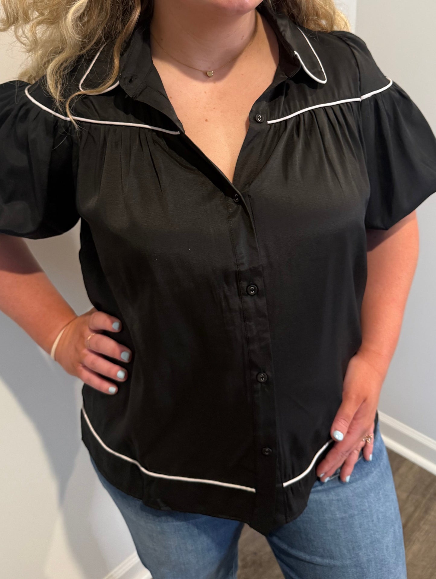 The Classic Contrast Blouse