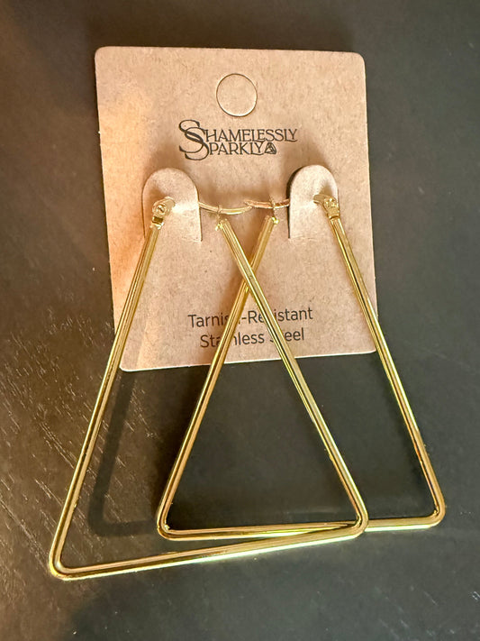 Gold Sleek Statement Hoops